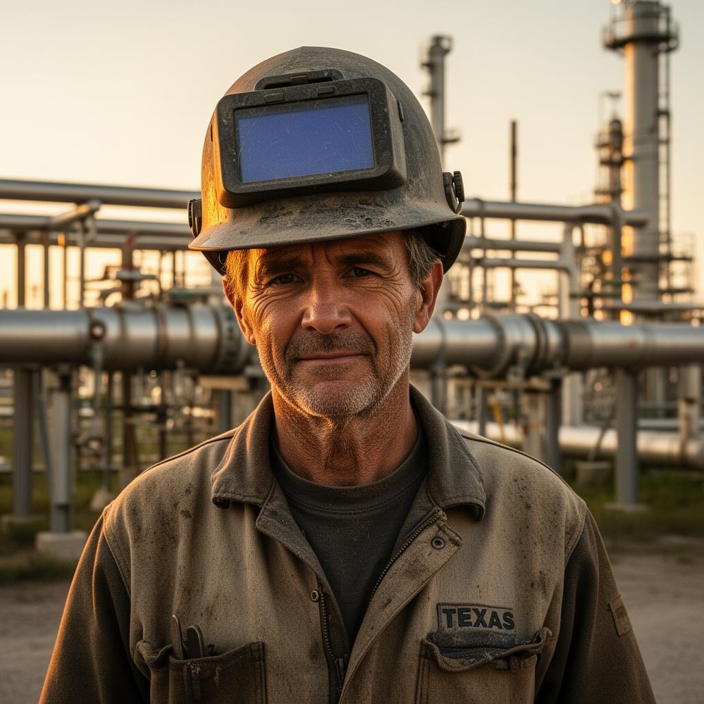 Texas pipe welder on site